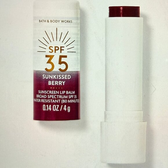 NEW 2-Pc Coconut and Sunkissed Berry Sunscreen Lip Balm Bath & Body Works - Picture 3 of 5
